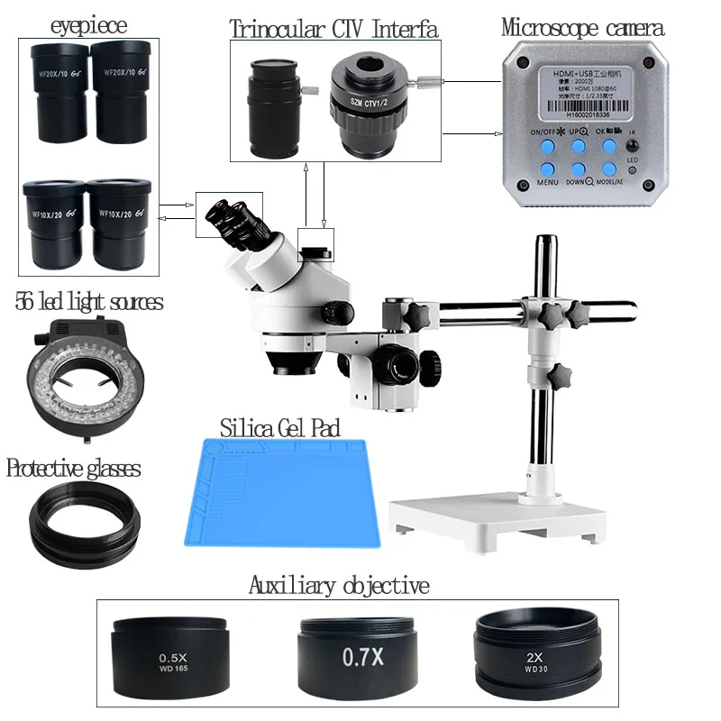 Микроскоп телесного видения с тремя заказами однорычажный всенаправленный