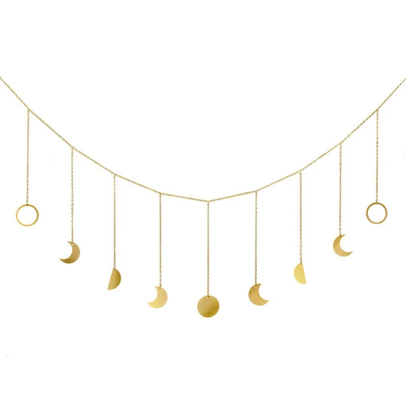 

Metal/Wooden Round Piece Sun Moon Shape Hanging Decoration Photo Wall Hanging Decorations