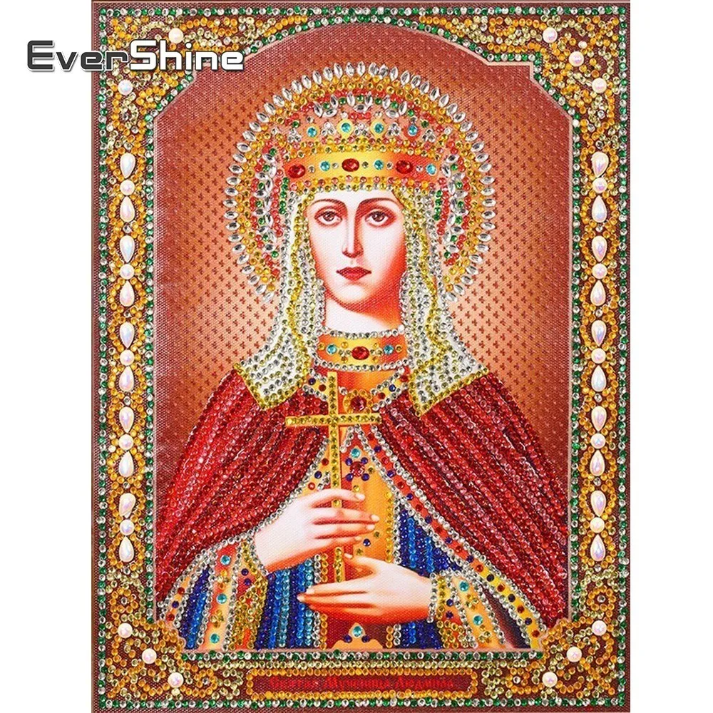 

EverShine 5D Кристалл Круглый DIY Алмаз Картина люди Алмазная мозаика особой формы Алмазная вышивка религиозных Home Decor