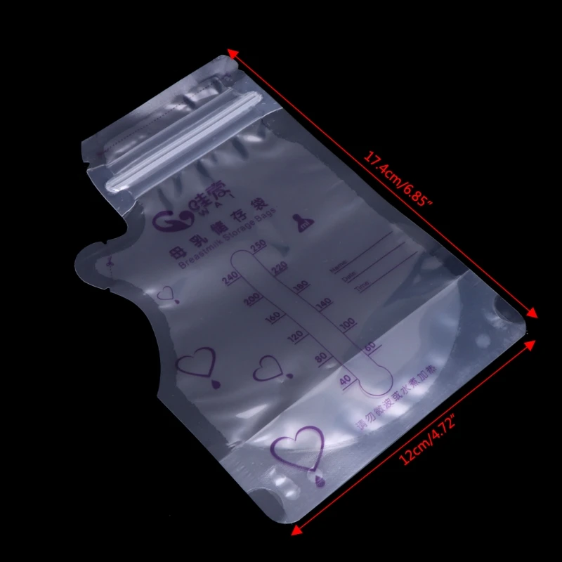 

30pcs Breast Milk Storage Bag Baby Breastfeeding Zipper Seal Bags Pouch 250ml L4MC