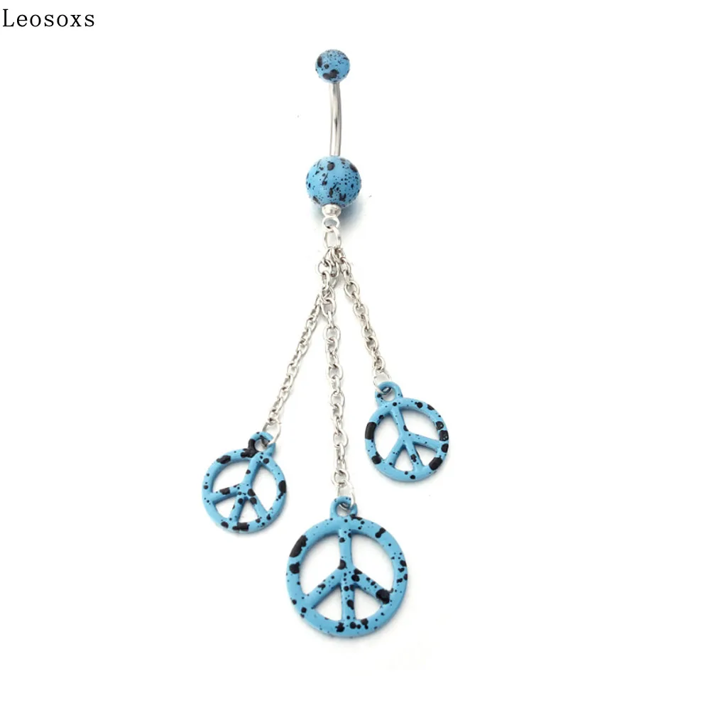 

Leosoxs 1 piece New high-grade stainless steel peace plane navel ring puncture umbilical ornament jewelry belly rings