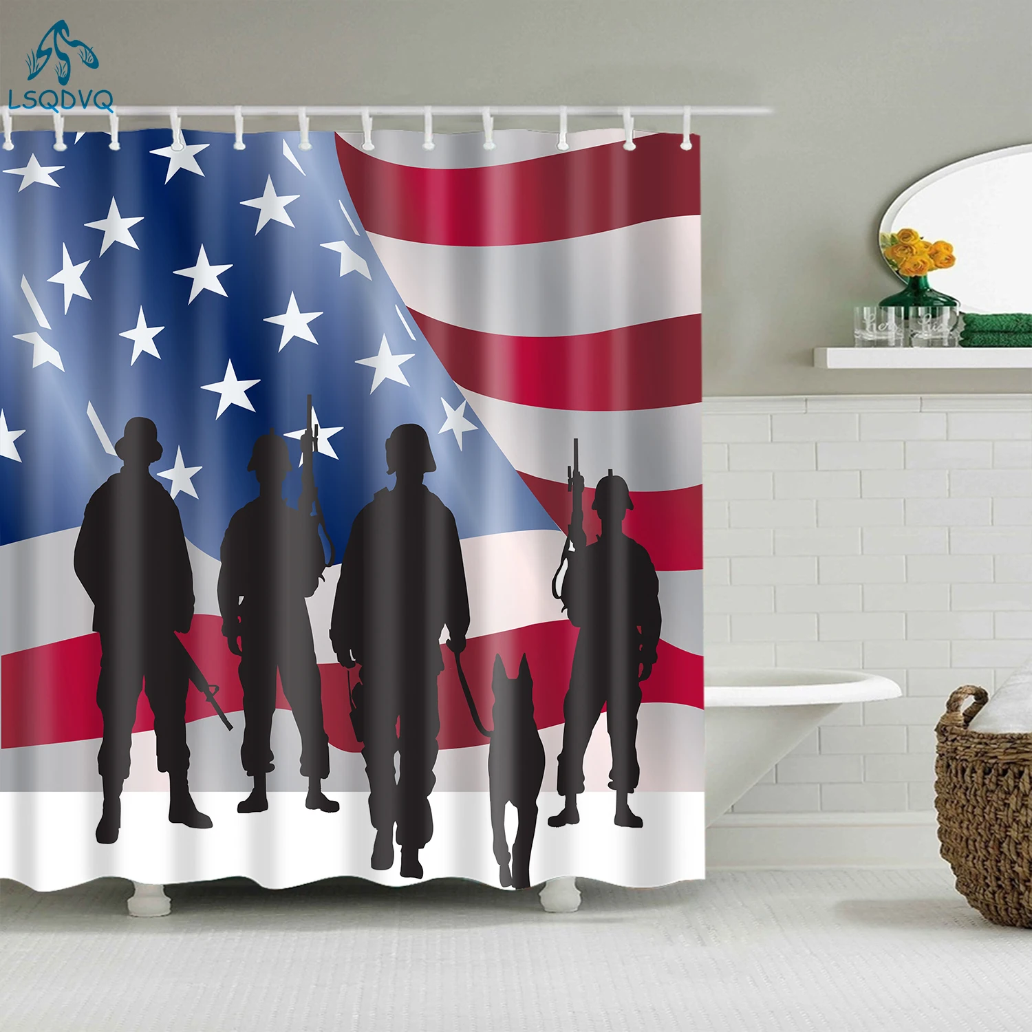 

Vintage Style American Flag British Flag Shower Curtains Bathroom Curtain Frabic Waterproof Polyester Bath Curtains with Hooks