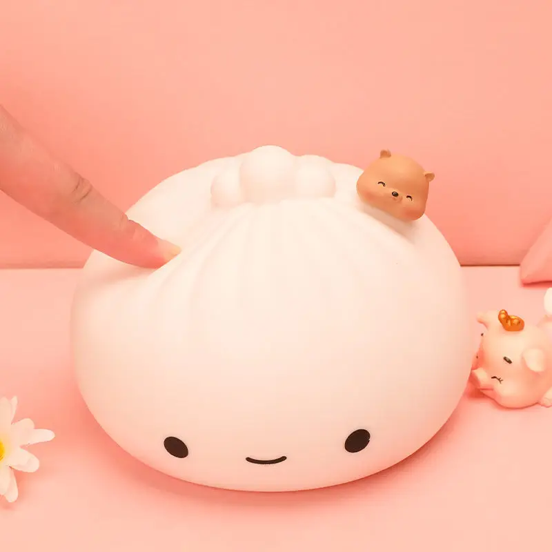 Набивной ночник в виде булочки на пару декоративная лампа для спальни новинка