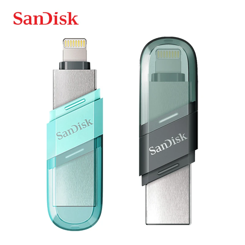 SanDisk USB Flash Drive iXpand Flip OTG Lightning USB 3.1 Stick 256GB 128GB 64GB Pen Drive MFi For iPhone & iPad and USB Type-A