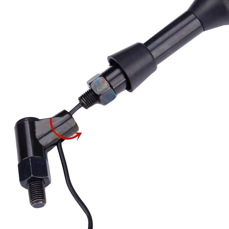 

8mm 10mm Universal Motorcycle Rearview LED Turn Signal Mirrors For Honda Suzuki Kawasaki Harley Yamaha Custom Silverado