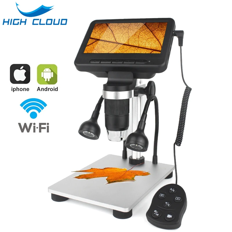 

5."LCD Display USB Digital Microscope with 8 LED 1000X Wifi wireless Electronic Magnifier Endoscope Camera for Repair Soldering