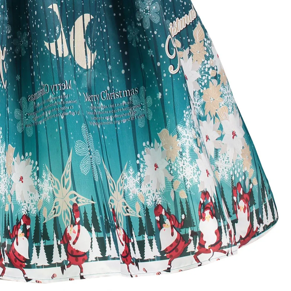 Платье для женщин женские платья vestidos de Christmas снежный Санта Клаус винтажная