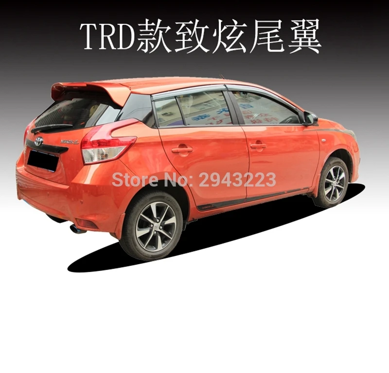 Car Styling ABS Plastic Material Unpainted Color Rear Roof Wing Lip Trunk Bpot Spoiler For Toyota Yaris 2013-2020 | Автомобили и