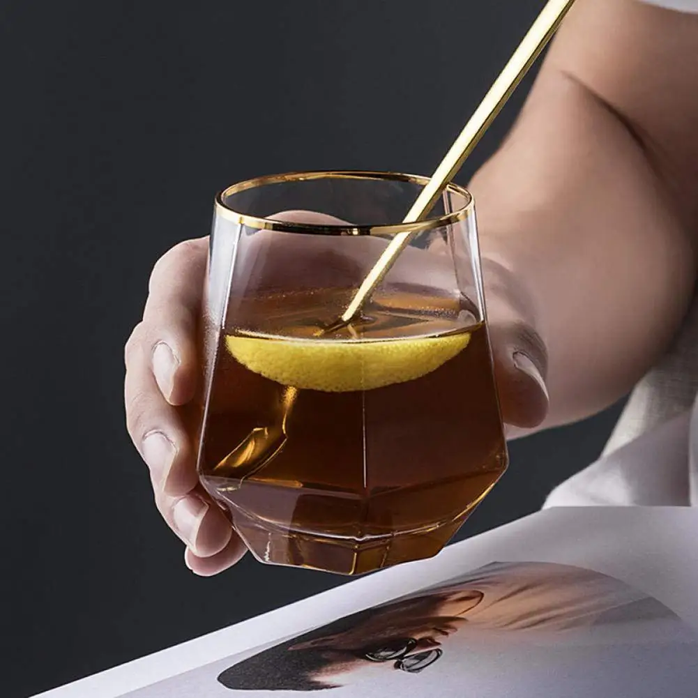 Стеклянная кружка для виски с геометрическим рисунком стеклянная со стразами