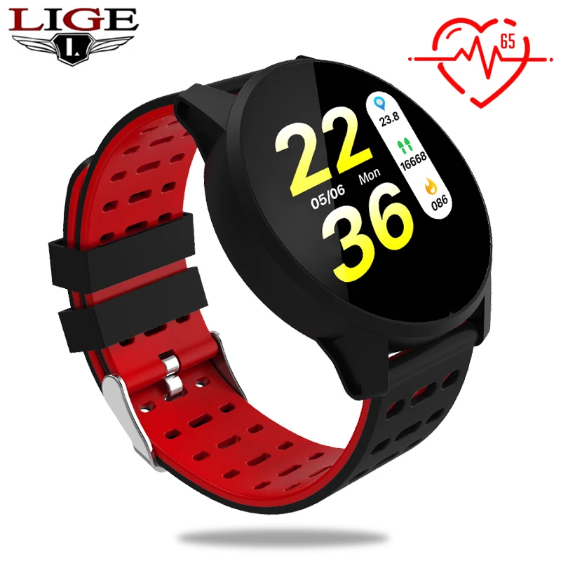 

LIGE Smart Watch Men Sports smartwatch Fitness Tracker Blood Pressure Heart Rate Detection Pedometer Healthwatch For Android ios