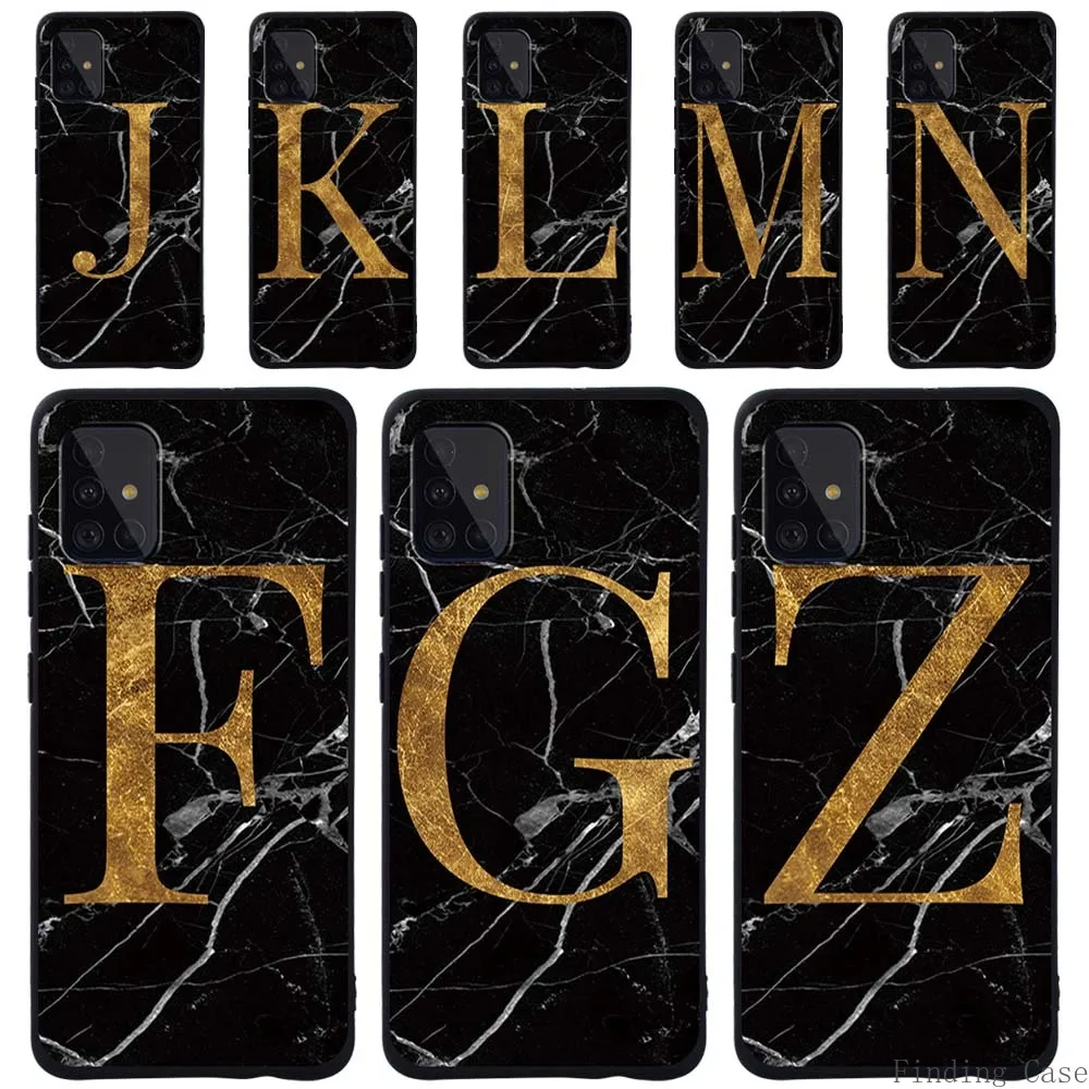 

Cases For Samsung A10/A20E/A30S/A40/A50 / A50S/70 / A70S/A51/A71 INITIALS NAME/26 Letter Soft Silicone Cover Mobile Phone Case