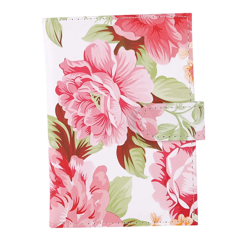 

New Colorful Blooming Flowers Fashion And Standard Size Passport Cover Waterproof Solid PU Leather Passport Holder With Travel