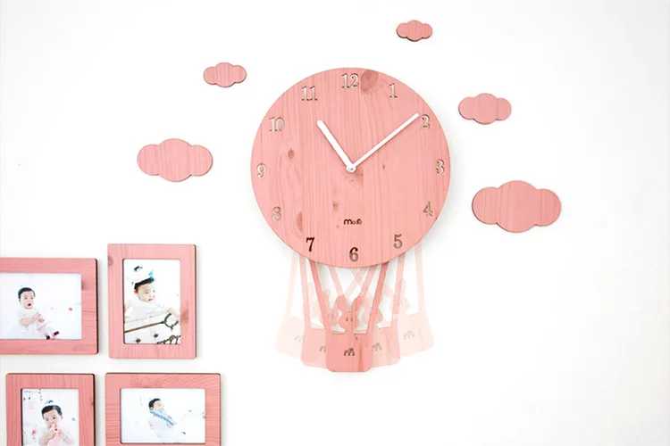 

Swing Wall Clock Creative Cartoon Wall Clock Contracted Character Watch Children Bedroom Mute Lovely Sitting Room Wall Clock