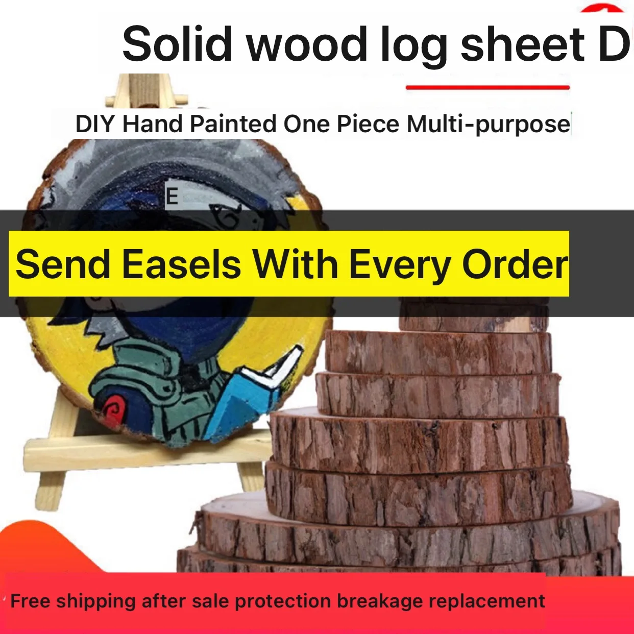 

2020 Hot Sale Special Offer Annual Ring Round Wood Chip Diy Hand-painted Decorative Painting Original Children's