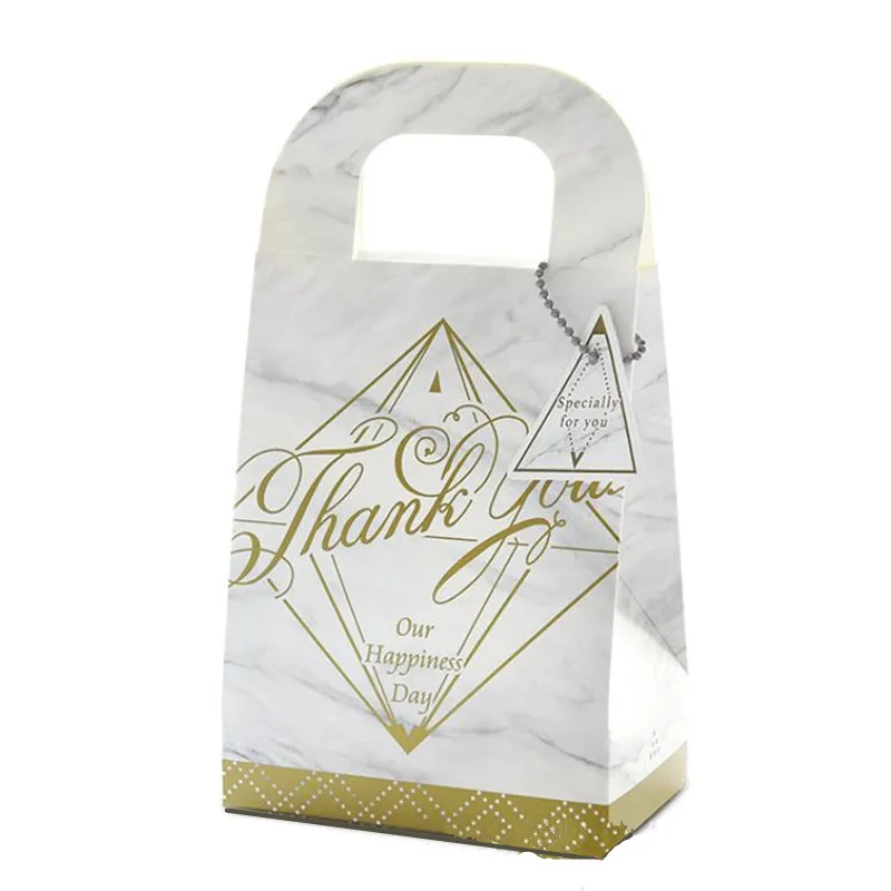Серый Мрамор подарочной коробке мешок для вечерние Baby Shower Бумага шоколадная нуга