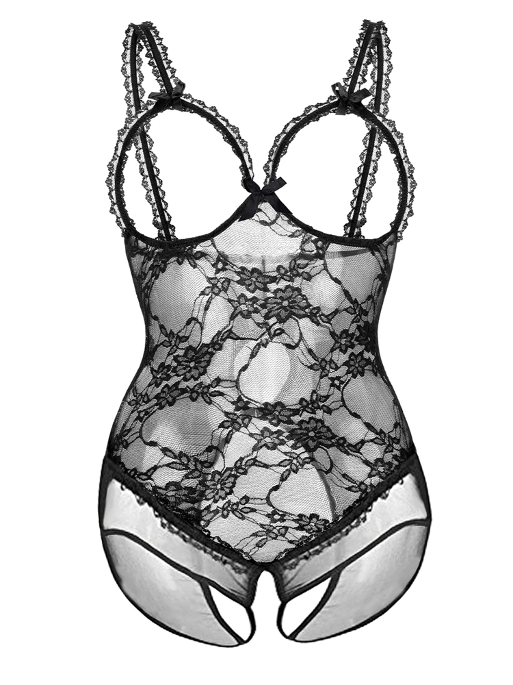 Сексуальное прозрачное женское нижнее белье размера плюс кружевное открытая