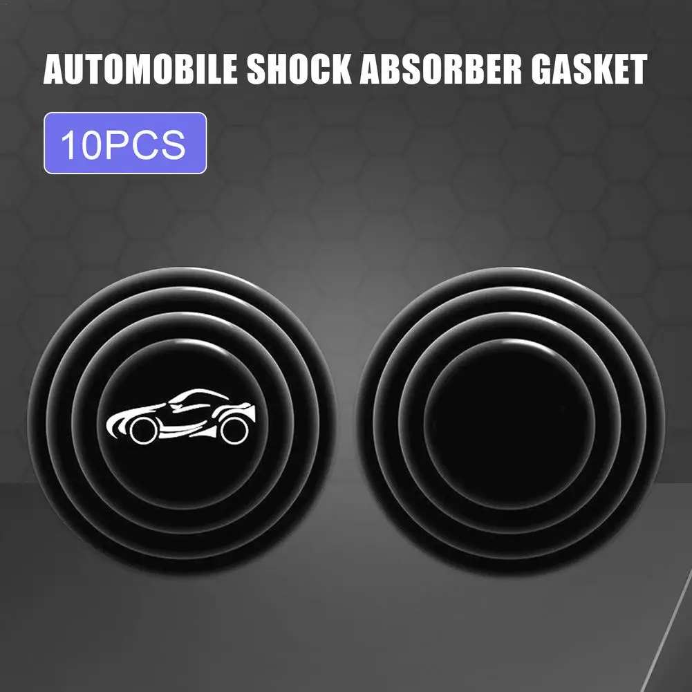 

10pcs Car Absorber Gasket Black Anti-collision Silicone Pad Anti-shock Closing Door Stickers Soundproof Buffer Auto Accessories