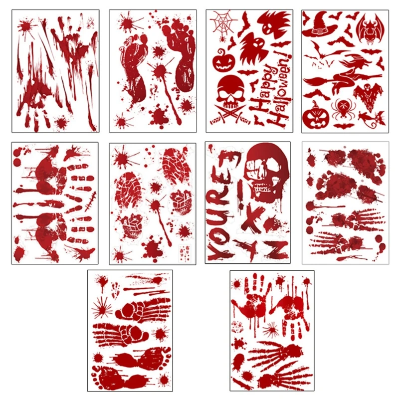

Украшение на Хэллоуин, яркий страшный концерт, 4 шт., с рисунком крови, прочное украшение на Хэллоуин из ПВХ