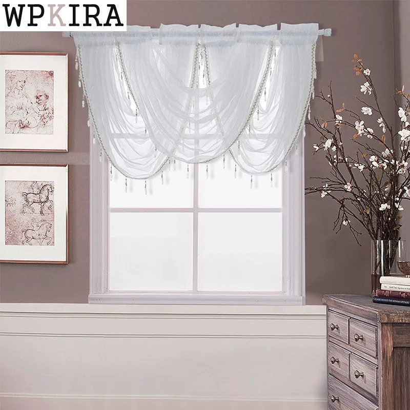 

New Arrival Romantic Style White Coffee Short Curtain Kitchen Curtain Vintage Style Window Home Decoration Hot Sell QT052&C