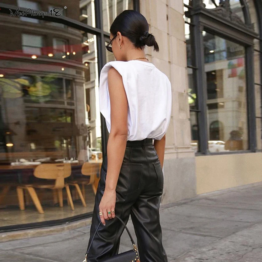 Майка Mnealways18 Женская Повседневная белый Хлопковый базовый трикотажный топ без