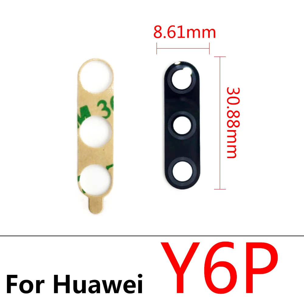 Фото 10 шт./лот, стеклянная крышка объектива задней камеры для Huawei Y5P Y9S Y8S Y8P Y6P Y7P Y5A Y6s с клейкой наклейкой №3
