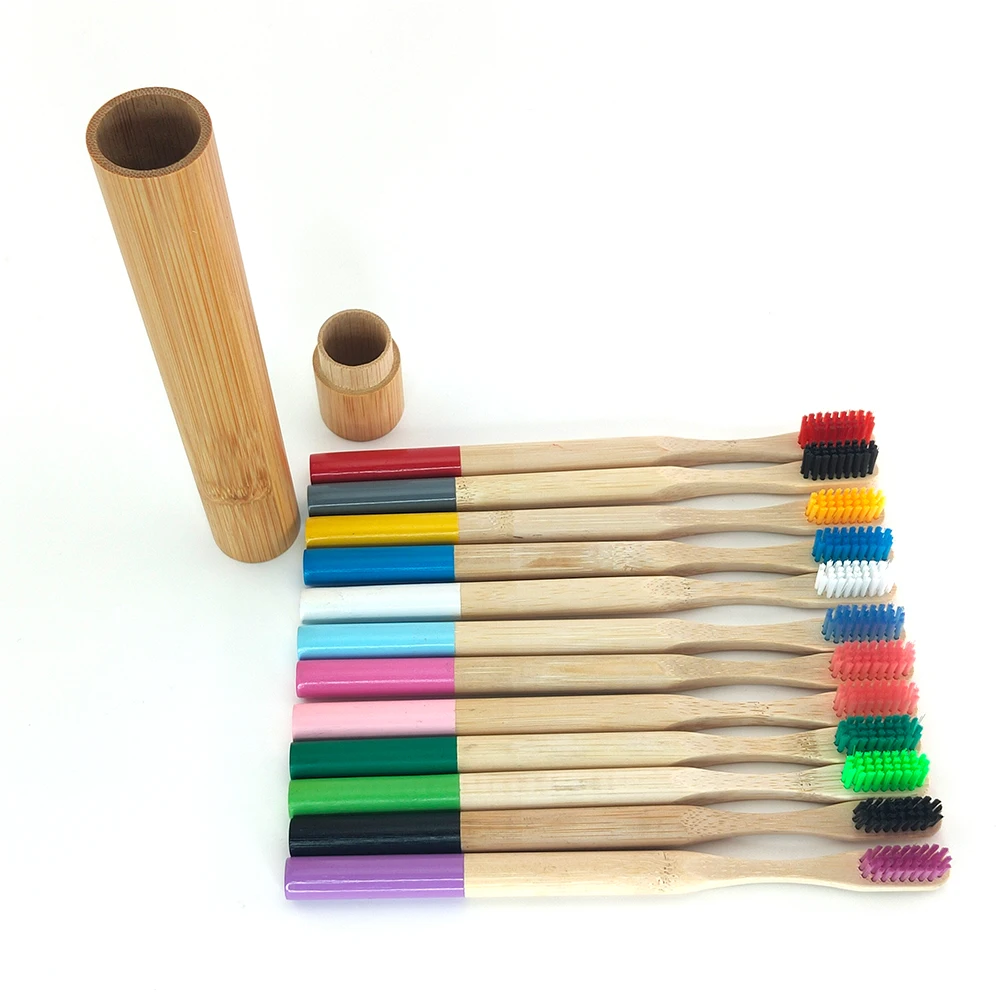 

Bamboo eco friendly Portable Toothbrush tube Holder Organizer Storage Cover Case Storage Box Travel Accessorie