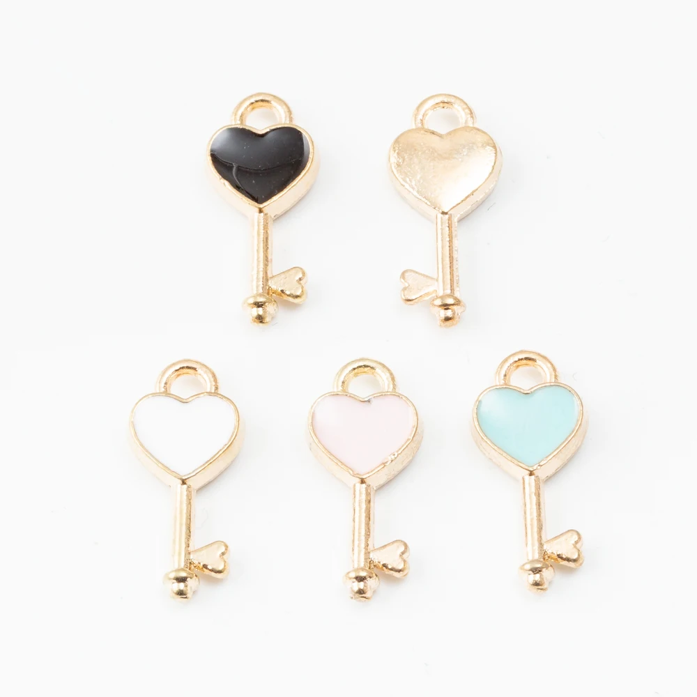 

10 шт. эмалированный брелок для подвески для женщин, искусственные бусины из сплава, подходит для браслета, DIY ювелирные изделия, аксессуары ...