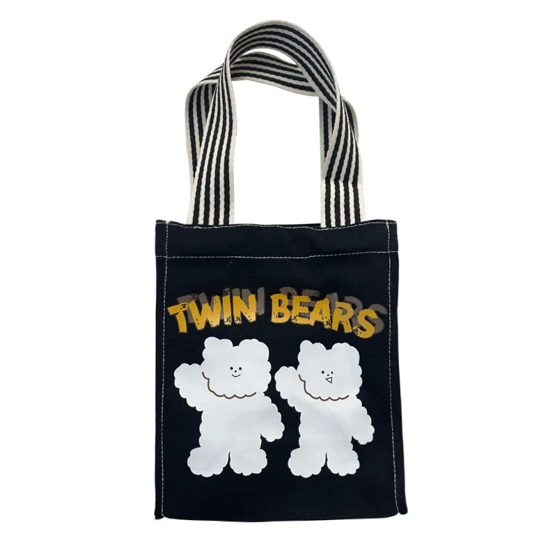 

Small Canvas Bag For Women 2021 New Cartoon Bear Print Cloth Hand Bag Bento Bag Tote Bag Bolsa Feminina Bag Women Sac A Main