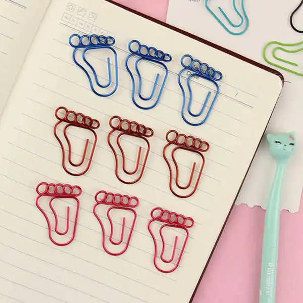 

20 PCS Foot Shape Paper Clips Creative Interesting Bookmark Clip Memo Clip Shaped Paper Clips For Office School Home.
