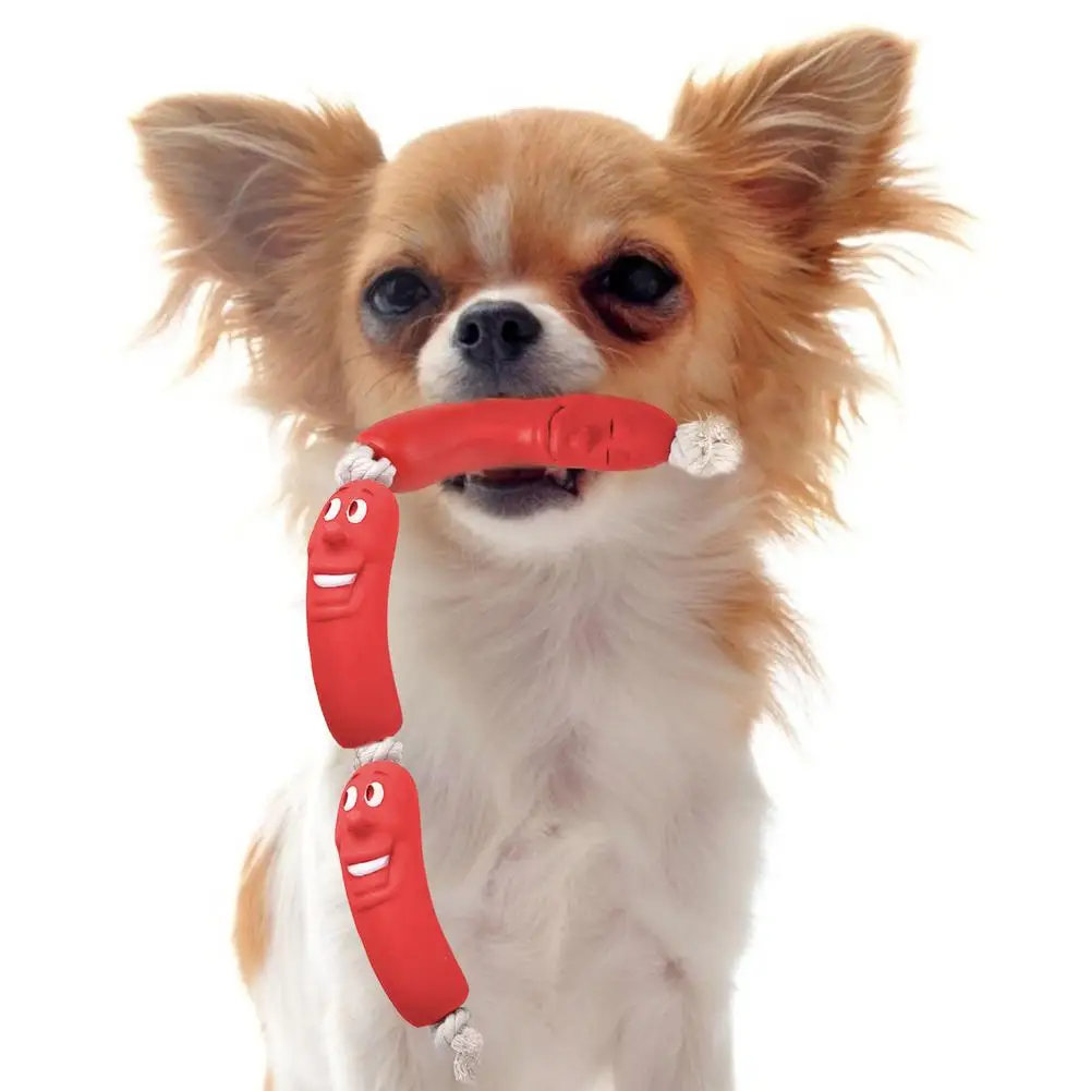 

Pet Pressure Reliever Dog Toys Silicone Stress Sausage Durable Chew Molar Toy Fit For All Pets Molar Toys