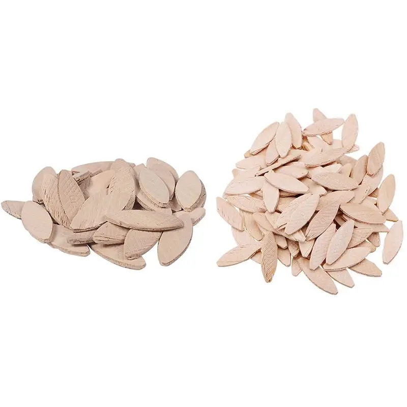 

HLZS-100Pcs No.10 Assorted Wood Biscuits For Tenon Machine Woodworking Biscuit Jointer Woodworking Accessory & 100Pcs No. 0
