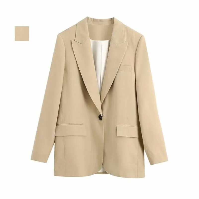 Quality Loose Spring Summer New Women's Blazer One Button Female Suit Jacket Fashion Long Sleeve Outwear Femme Slim Outerwear