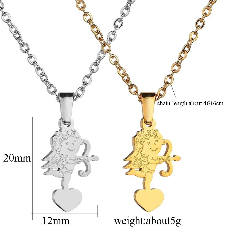 

2 Colors Classic Love God Cupid Pendant Necklace Gift Jewelry Accessories New 2021Fashion