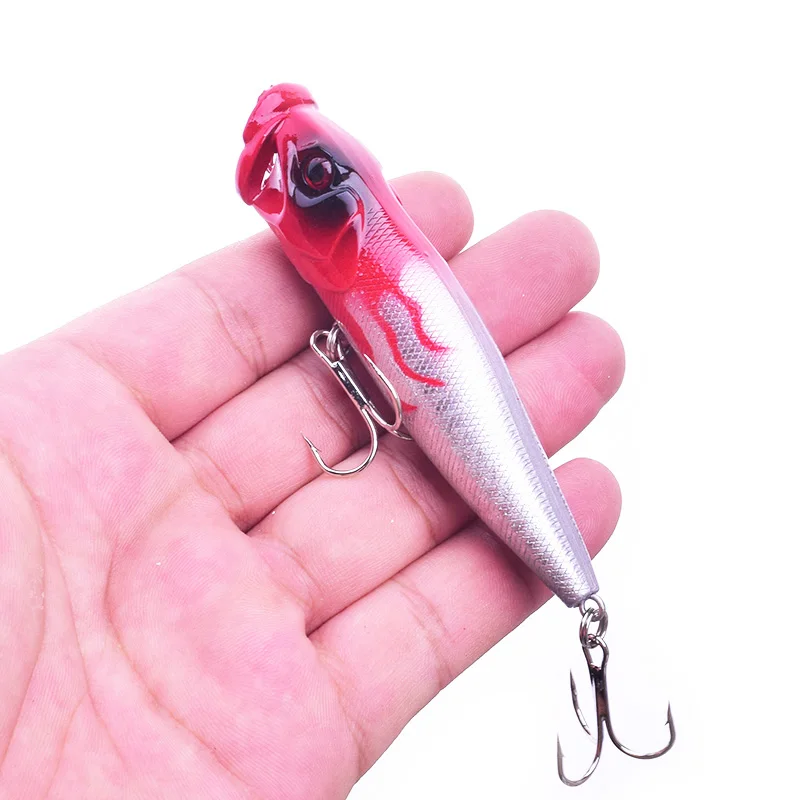 WDAIREN Topwater Popper рыболовные приманки Воблеры 9 см 12 г с 6 # крючками плавающая