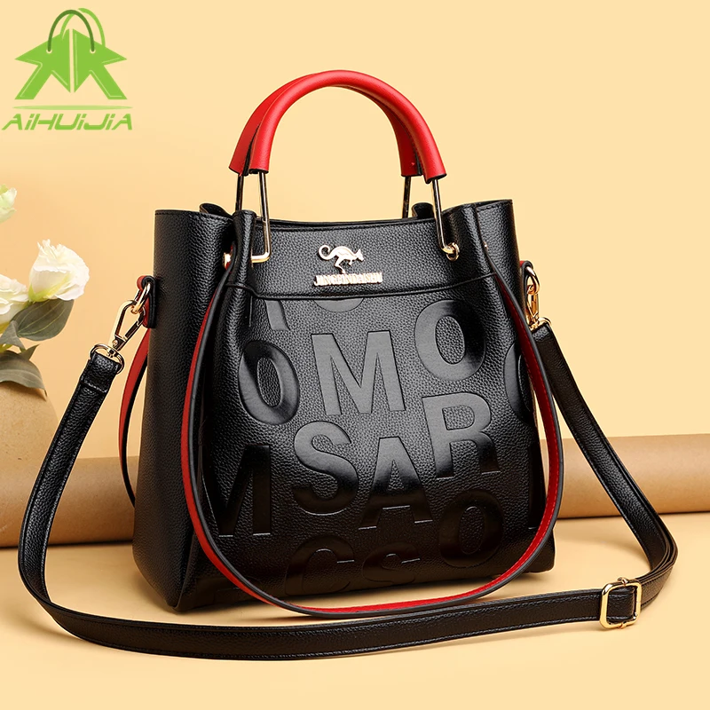 

Luxury Design Ladies Handbag 2021 New High-quality PU Leather Color Matching Shoulder Bag Large-capacity Travel Messenger Bags