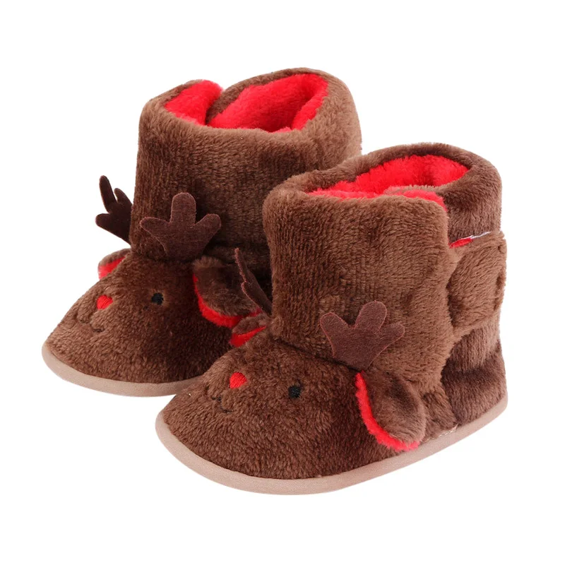 

Newborn Infant Baby Girls Snow Boots Winter Warm Baby Shoes Solid Button Plush Ankle Boots Fit 0-18M