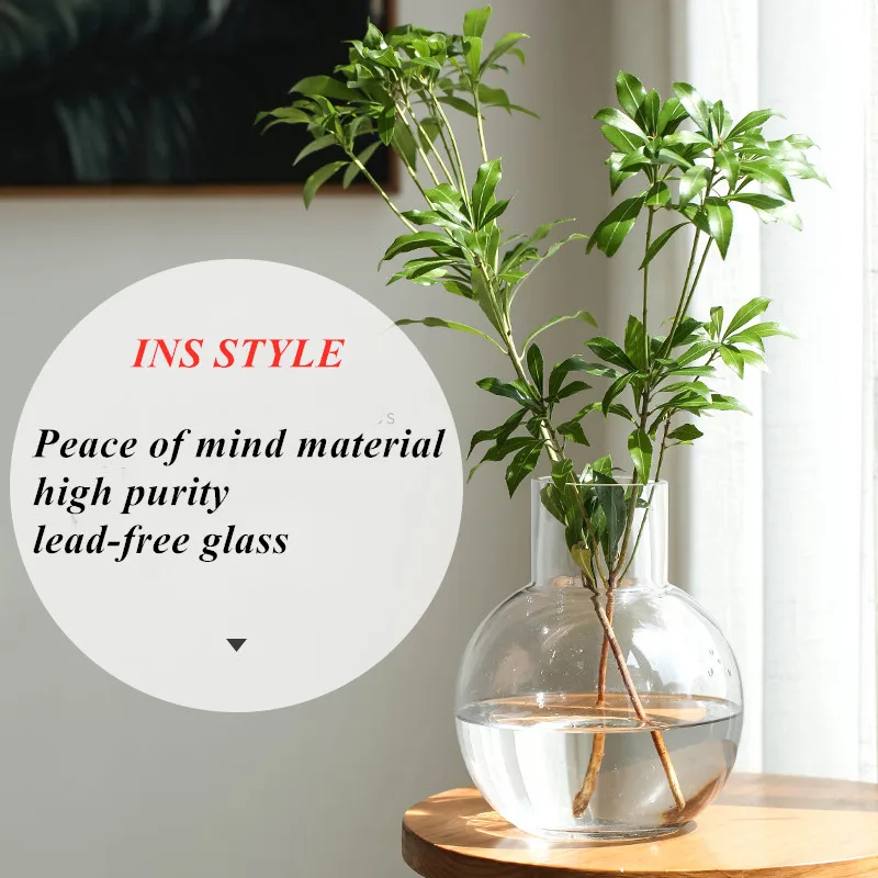 Круглый украшение для стеклянной вазы Цветочная композиция в Гостиная ваза