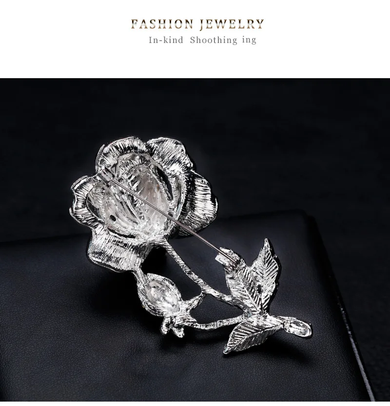 Золотая Роза хрустальные стразы бриллиантовая брошь с искусственным жемчугом