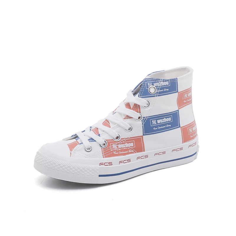 Разноцветная парусиновая обувь коллекция 2020 года сезон весна Новинка высокие