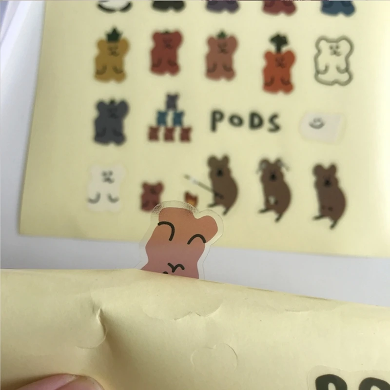 SIXONE милый мягкий медведь ПВХ декоративная наклейка водостойкая маслостойкая