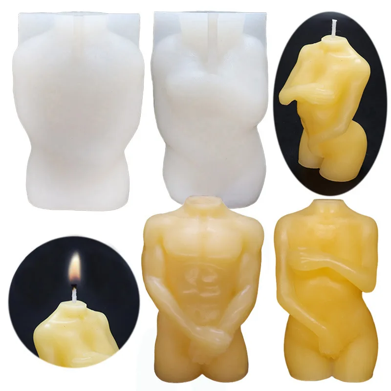

3D Body Candle Silicone Mold Fashion Scented Candle Silicone Crystal Resin Molds Crafts Decor Wax Mould Home Table Ornament P136
