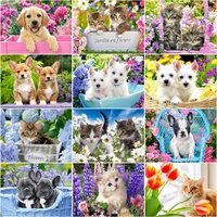 ruopoty acrylic frame diy painting by numbers kits picture wall art handpainted oil painting dog animals for home decors artwork