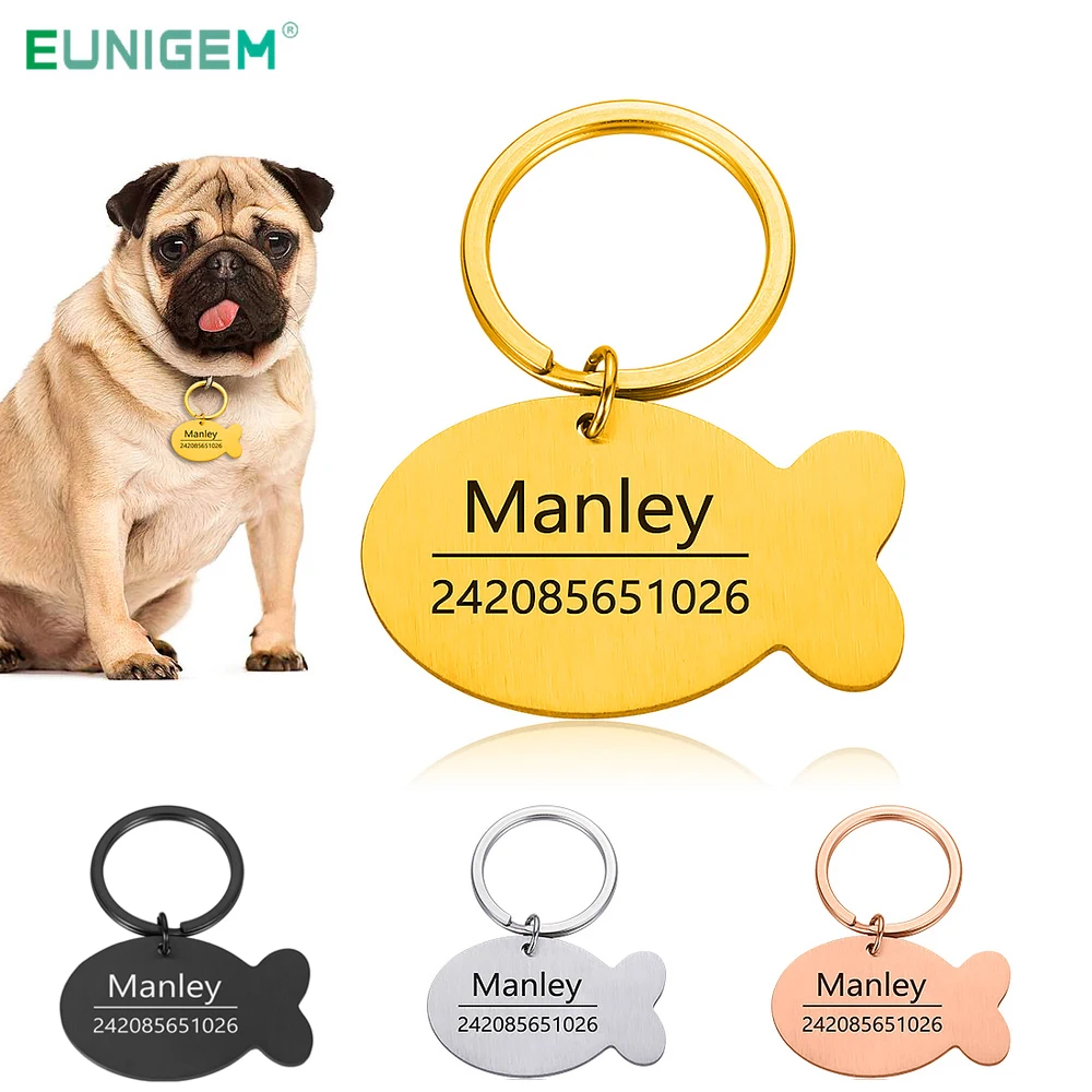 

Customized Cat Dog Collar Accessories Personalized ID Name Phone Number Stainless Steel Pet ID Tags for Puppy Free Engraving