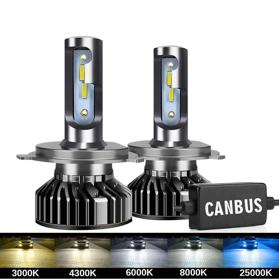 2 шт. H1 H3 H4 H7 светодиодный Canbus 100 Вт 20000LM H8 H11 HB3 9005 HB4 9006 головной светильник футболка