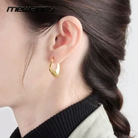 mewanry minimalist 925 stamp hoop earrings for women new trend elegant sweet irregular geometric jewelry birthday gift
