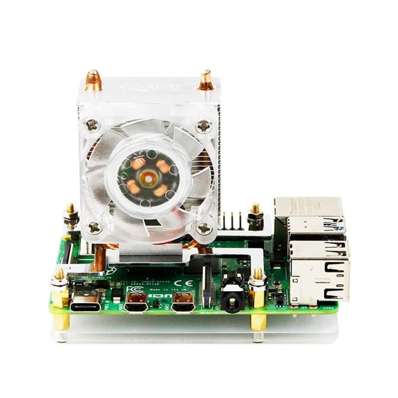Вентилятор ЦП Pi с радиатором светодиодный башенный радиатор RGB для Raspberry 4B/3B +/3B