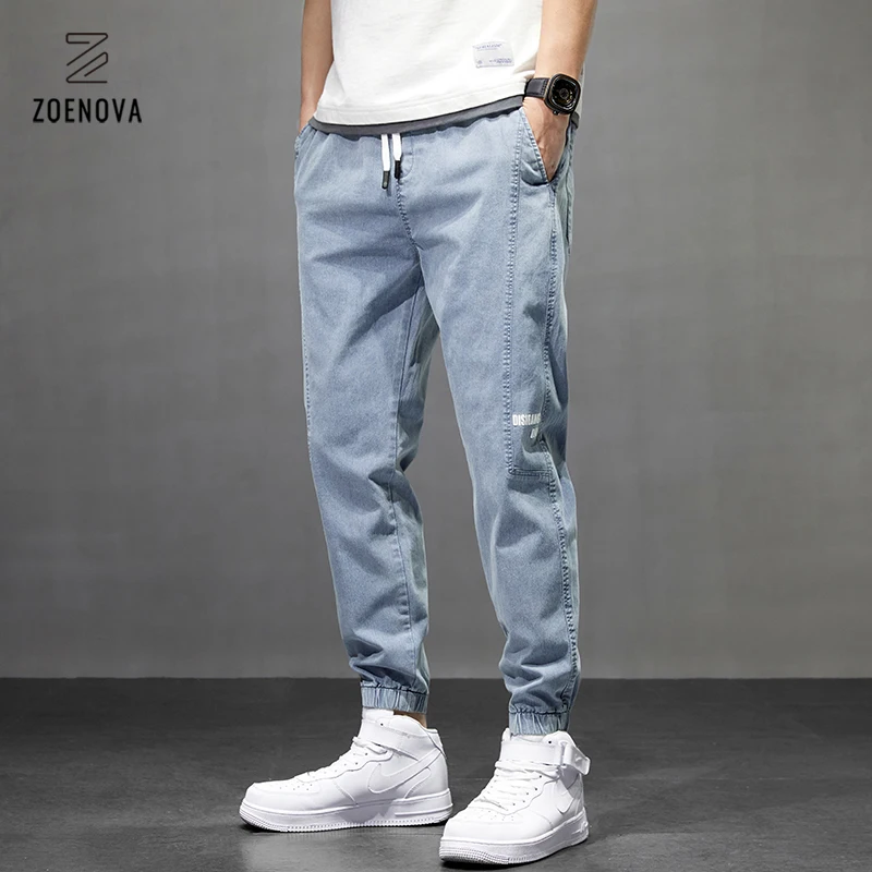 Мужские джинсы 2021, брюки-джоггеры, мужские брюки в стиле Харадзюку, джинсы-карго, хлопковые повседневные брюки-султанки из денима в стиле хи...