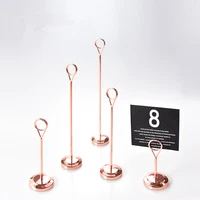 rose gold wedding stainless steel circle table number stands metal place card holders party supplies wedding table decoration