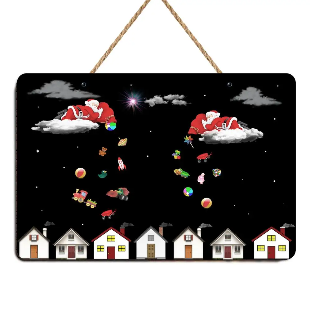 

Santa Claus Send a gift Funny Vintage Christmas Sign Poster Plaque Bar Pub Club Cafe Home Plate Wall Decoration Christmas Art