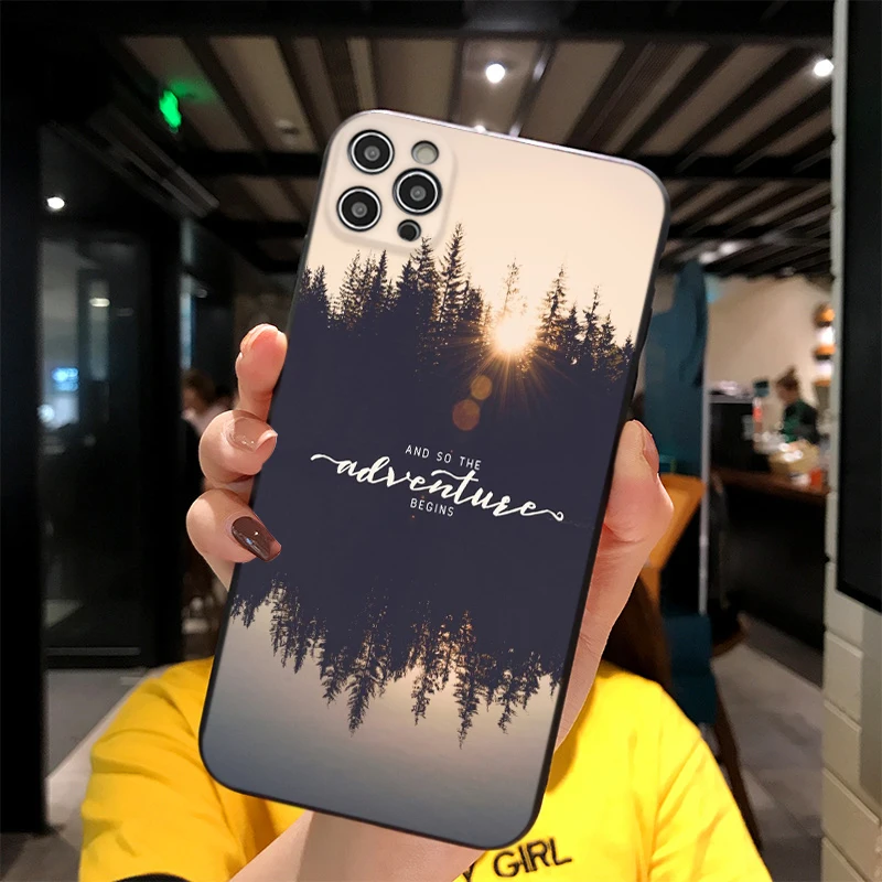 

For iPhone And So The Adventure Begins Print Soft Matt Apple Case 6 7 8 11 12 Plus Pro X XR MAX 2021 Cover